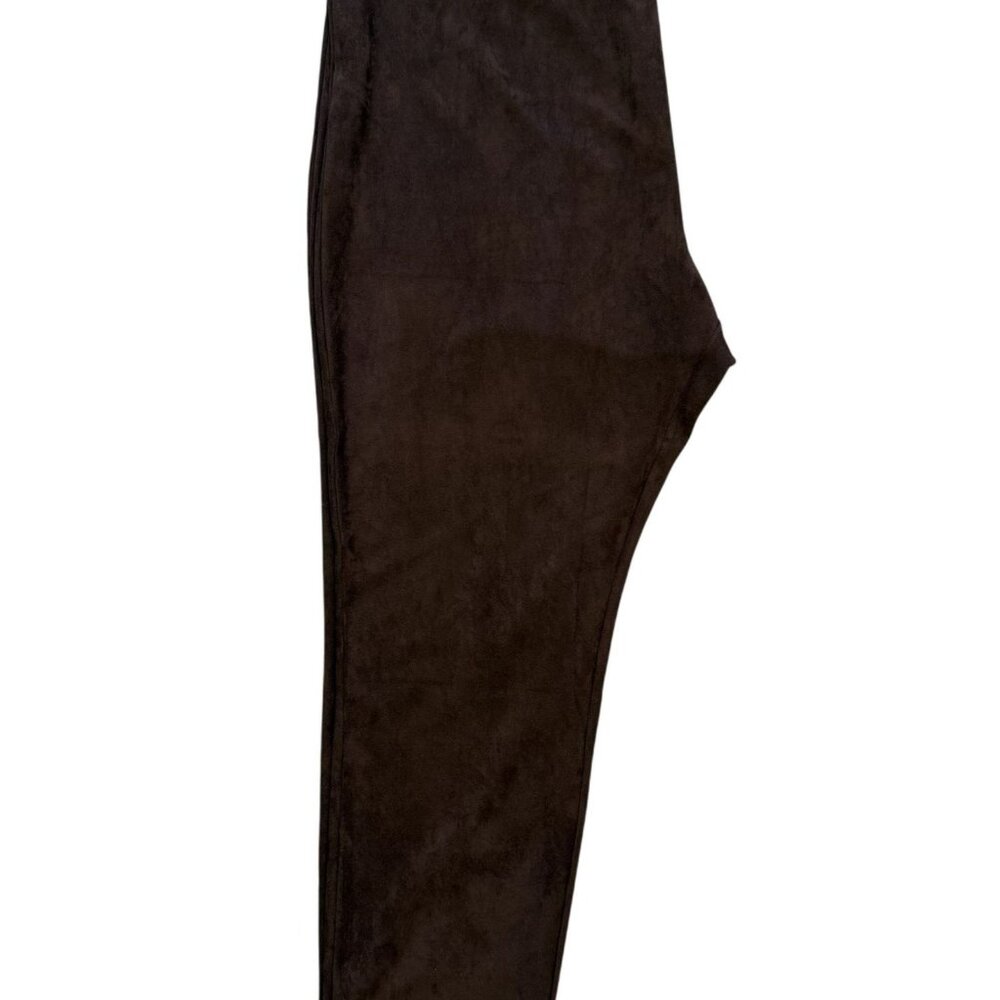 Avenue Womens Brown Faux Suede Stretch Pull-On Pants 26/28 Average Career NWT
